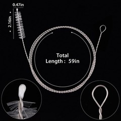 Nylon & Stainless Steel Drain Brush – 143cm Flexible Tool for Easy Clog Removal