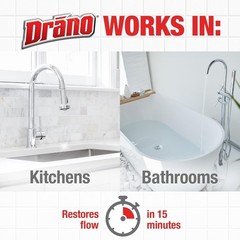 Drano Max Gel Drain Clog Remover and Cleaner for Shower or Sink Drains, Unclogs