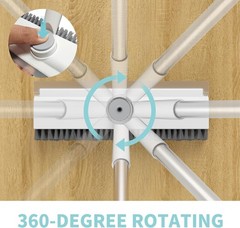 Dual-Sided Floor Scrub Brush with Stainless Steel Handle