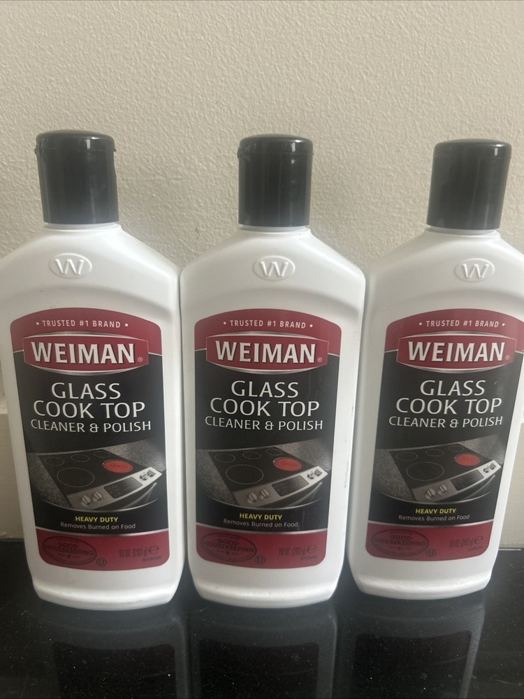 Lot of 3 Weiman Glass Cook Top Cleaner & Polish Heavy Duty 10 oz each