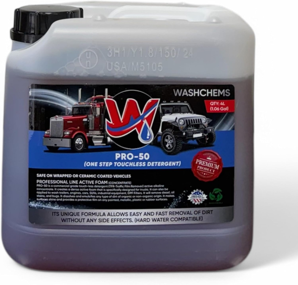 Ash Chems Pro 50 Touchless Car Detergent – Commercial Foam Cleaner for All Vehic