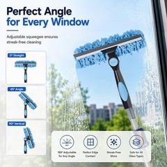 28FT Exterior Cleaning Brush Set with Telescoping Pole, Soft Car Wash Brush & Sq