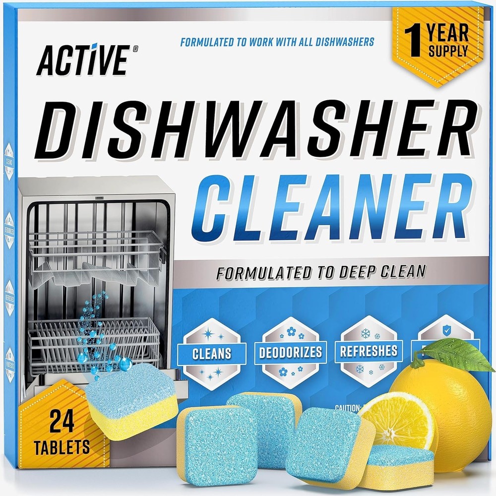 Dishwasher Cleaner And Deodorizer Tablets – 24 Pack Deep Cleaning Descaler Pods