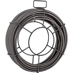 Drain Cleaning Cable 100 FT x 3/ 8 Inch, Solid Core Steel Sewer Cable with 4
