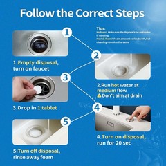 Garbage Disposal Cleaner Tablets 12 Pack Natural Odor Remover Drain Care
