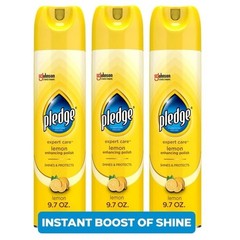 Pledge LEMON ENHANCING POLISH 9.7 OZ 3-PACK Spray Shine Wood, Furniture & More🍋