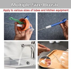 US Nylon Straw Brush Cleaner Bottle Tube Pipe Small Long Cleaning 1-10Set