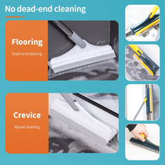 3 in 1 Cleaning Brush Set Long Handle Rotating Floor Crevice Cleaner Tool