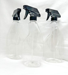 22 oz PET 28/400 Clear Bottles Trigger Sprayer chemical resistant – qty 3