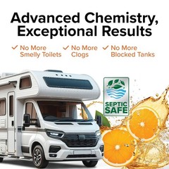 Septic Safe RV Toilet Treatment for Waste Tank Cleaning and Odor Control Orange
