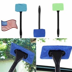 3X Window Windshield Cleaning Tool Wand Microfiber Car Wiper Cleaner Glass Brush