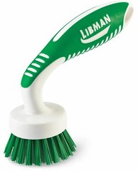 Curved KITCHEN sCrUb BRUSH rOund Dish scrubber w 5″ Rubber Grip Handle Libman 42