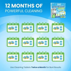 Dishwasher Cleaner Tablets & Deodorizer – 24 Pack (12 Month Supply) Deep Clea…