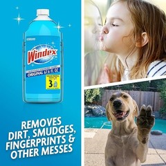 Windex Refill Glass and Window Cleaner Bottle, Original Blue Scent, 2L (67.6 Fl