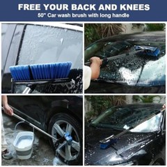 50″ Dip Car Wash Brush with Long Handle for Washing Cleaning House Siding Solar