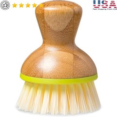 Ergonomic Bamboo Dish Brush For Pots Cookware Sinks Durable Cleaning Tool New