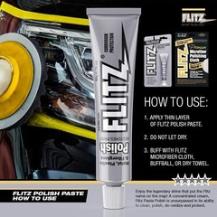 Flitz Metal Polish 3PK Plastic, Fiberglass Cleaning Waxing Paste 1.76 oz. Tubes