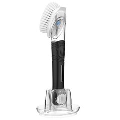 Soap Dispensing Dish Brush Storage Set, Kitchen Brush with Holder for Pot Pan…