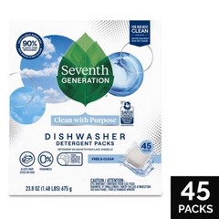 Seventh Generation Free & Clear Natural Dishwasher Detergent Packs – 45ct