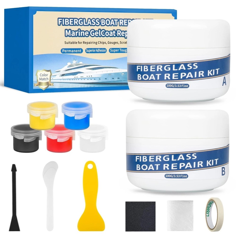 Marine Fiberglass Repair Kit for Boats, 200g/7.06oz Gel Coat Kepair kit NEW