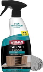 Cabinet & Wood Clean & Shine Spray – Almond Scent, 16 Fl Oz, Microfiber Included