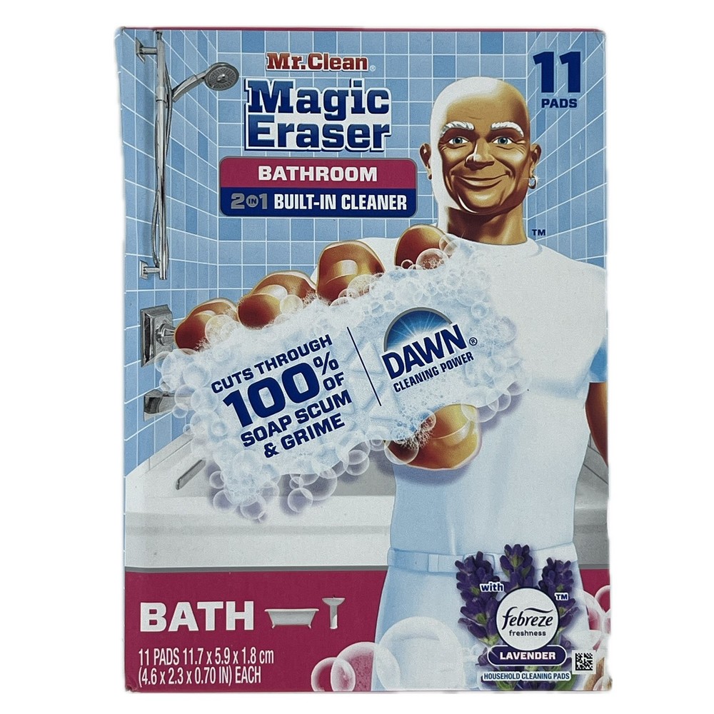 Mr. Clean Magic Eraser Bathroom 2 in 1 Built in Cleaner, 11 Count