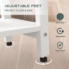 Shower Bench for Inside Shower – White HDPE Shower Stool Waterproof – Spa Bath