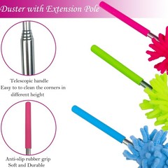 3 Pack Retractable Long- Washable Duster for Cleaning, Microfiber Hand Duster…