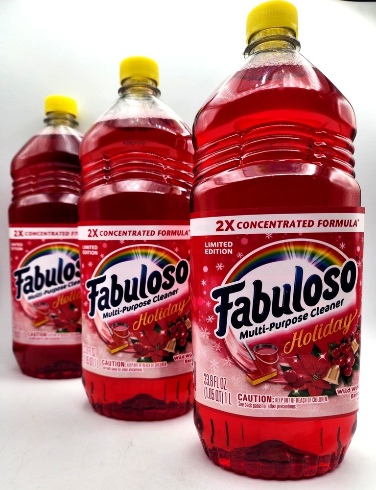 3 Fabuloso Holiday Multi-Purpose Cleaner 2X Concentrated Wild Winter Berries Lot
