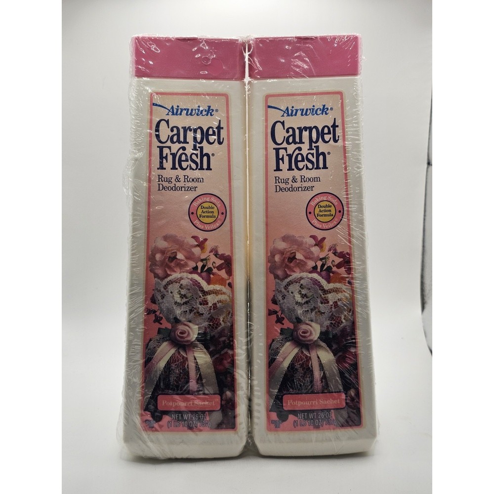 2 Pack Vintage 1994 Airwick Carpet Fresh Deodorizer Potpourri Sachet Sealed 26oz