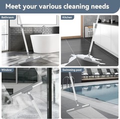 Escurridor De Suelos Con Cabezal Giratorio De 180°, Mango Largo De 52″ NEW US.