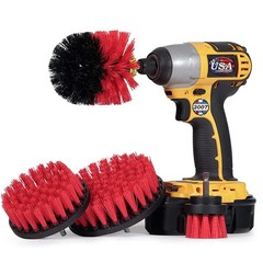 3PCS Drill Brush Power Scrubber Drill Attachments For Carpet Tile Grout Cleaning
