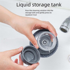 Soap Dispensing Dish Brush Cleaning Steel Wool Scrubber for Dishes Pans Kitchen