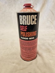 Vintage 60s Bruce Self Polishing Floor Wax Advertising Can Movie Prop Near Full