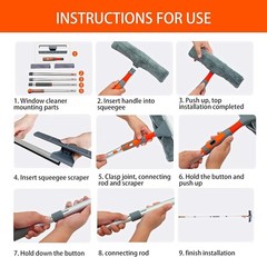 eazer Window Squeegee and Scrubber Combo Tool Attachment Kit, Window Washing …