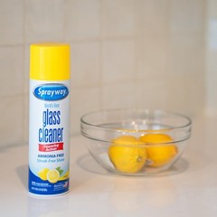 Glass Cleaner 19 oz Lemon Aerosol Spray Streakless For Glass Metal Plastic