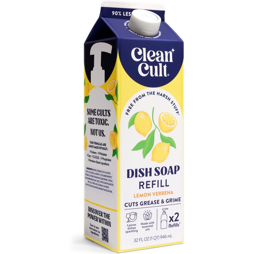 Plant-Based Dish Soap Refill 32oz – Cuts Grease & Grime – Eco-Friendly Formula