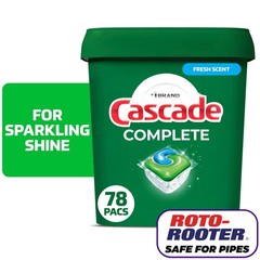 Cascade Complete Dishwasher Pods, Action Pacs Dishwasher Detergent, 78 Count