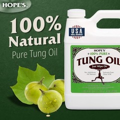 100% Pure Tung Oil, Food Safe, Waterproof Natural Wood Finish and Sealer for…