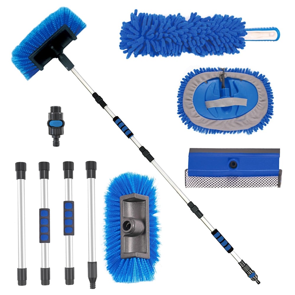 72″ Car Wash Brush with Long Handle, On/Off Switch for Car RV Truck Boat Wash…