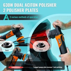 “Mini Polisher 2/3 Inch 630W Random Orbital Car Buffer for Detailing &