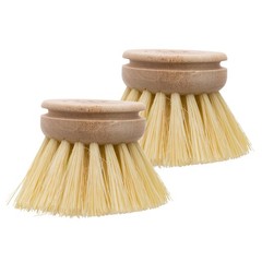 Dish Brush Heads, Tampico Fiber, 1-1/2 Inch Round, 2 Pack – Wooden Brush Refi…