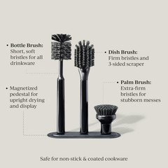 Curio Home Goods Ionic Brush Set, Magnetized to Stand Upright, Stainless Stee…