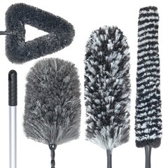 Feather Duster Kit With 5.6ft Extension Pole 4 Dusting Brush For Cleaning Home W