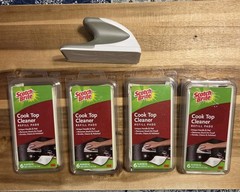 (4) Scotch-Brite Cook Top Cleaner Handle & Refill Pads Scrubs Shines 2007 HTF