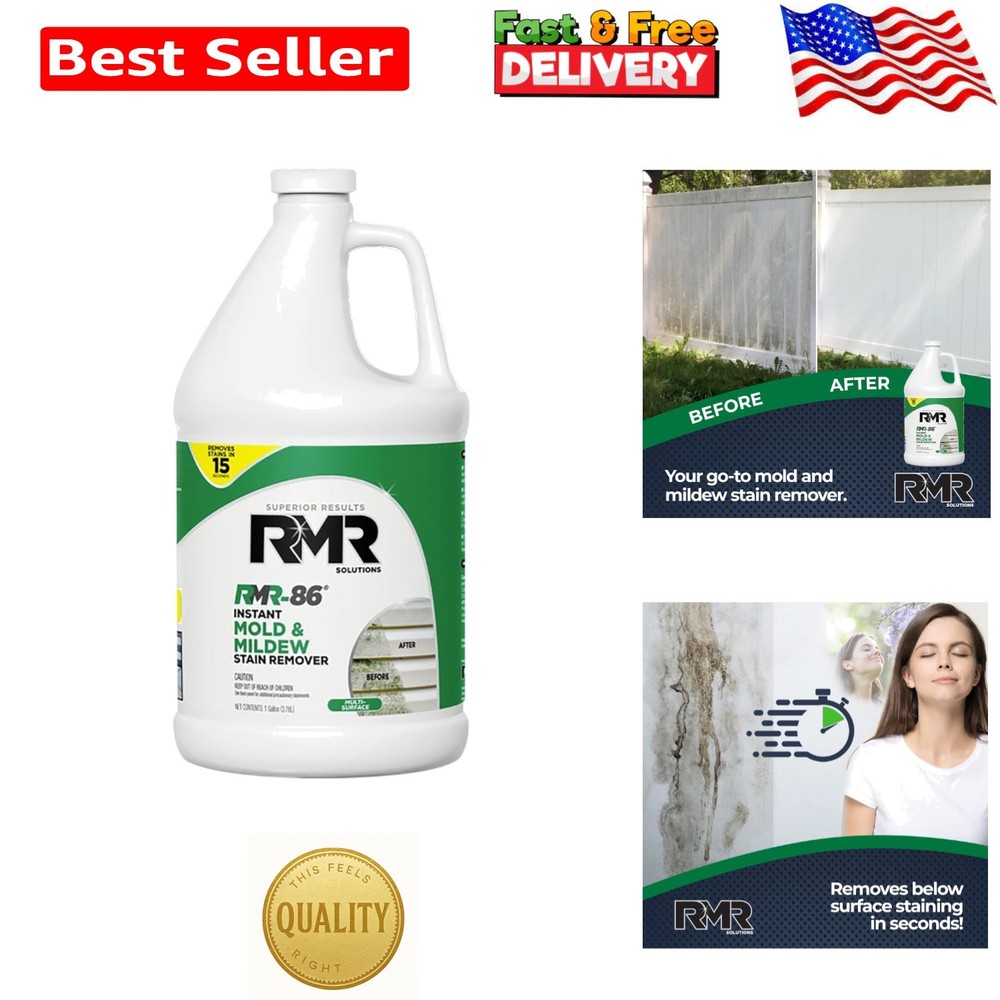 RMR-86 Mold and Mildew Stain Remover – 128 Oz, Instant Fresh & Powerful Cleaning