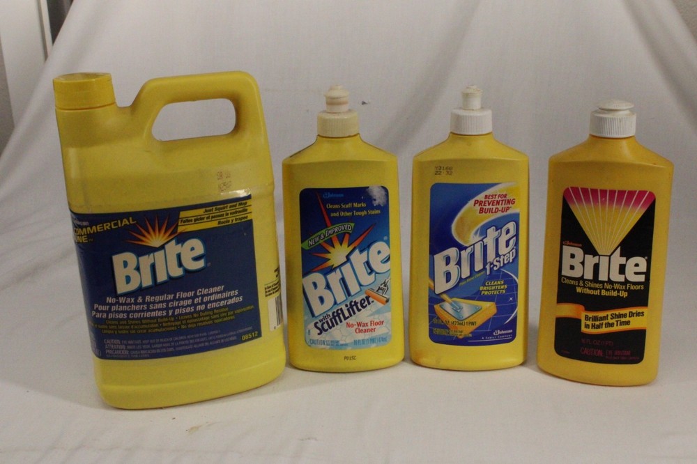 Lot O4 Brite 1 Step Floor Shine Cleaner Discontinued NOS Johnson Varying Years