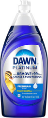 Platinum Dishwashing Liquid, Fresh Rain Scent, 32.7 Fl Oz