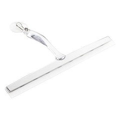 iDesign Zia Metal and Plastic Bathroom Squeegee for 12″ Inch, Clear/Stainless