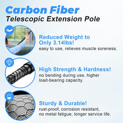 30 Foot High Ceiling Duster Kits with 4.7-24 FT Carbon Fiber Extension Pole, Fea